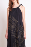 Vestido Linho Regata Bordado Pássaro