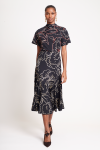 blusa jersey estampa pesponto floral