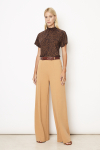 blusa jersey est mini folhas gola lastex