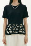 blusa malha duplo leve bordada