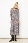 vestido jersey est barroco roletê decote