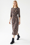 vestido jersey estampa arcos com cinto