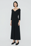 vestido bouclê decote amplo