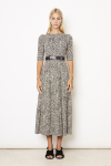 vestido jersey est mini folhas camadas