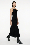vestido malha dupla leve detalhe decote