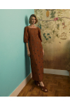 vestido viscose metal bordado flores