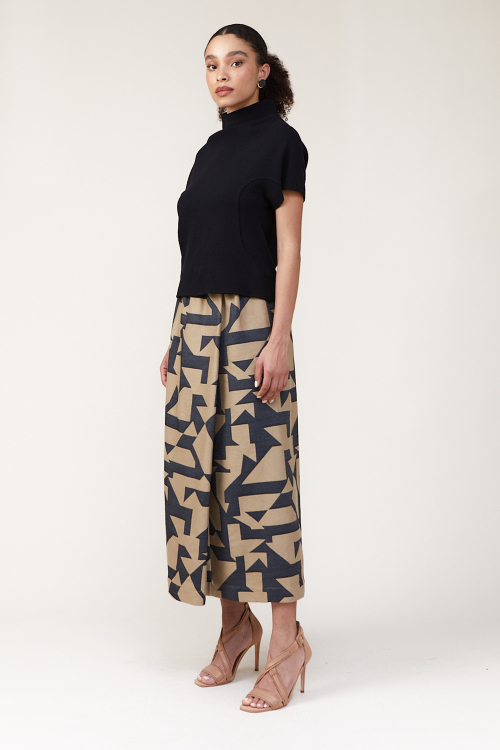 Fit — Saia Jacquard Gráfico Com Elástico