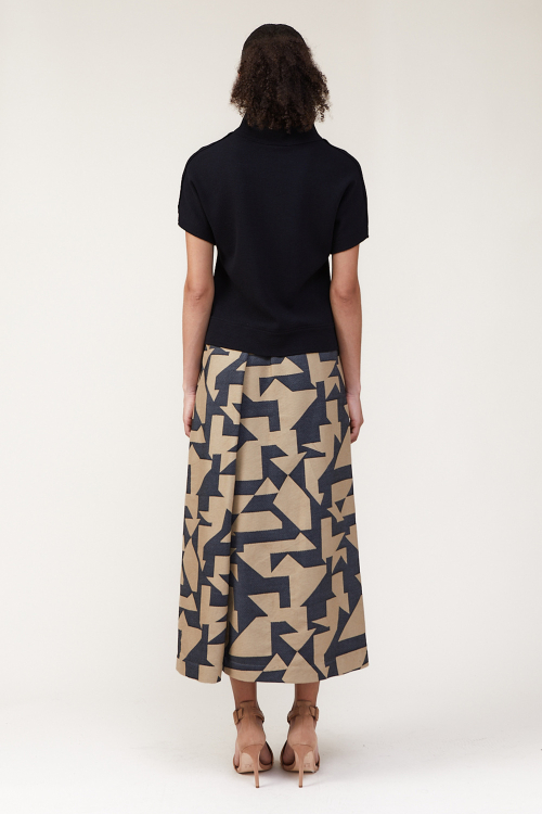 Fit — Saia Jacquard Gráfico Com Elástico