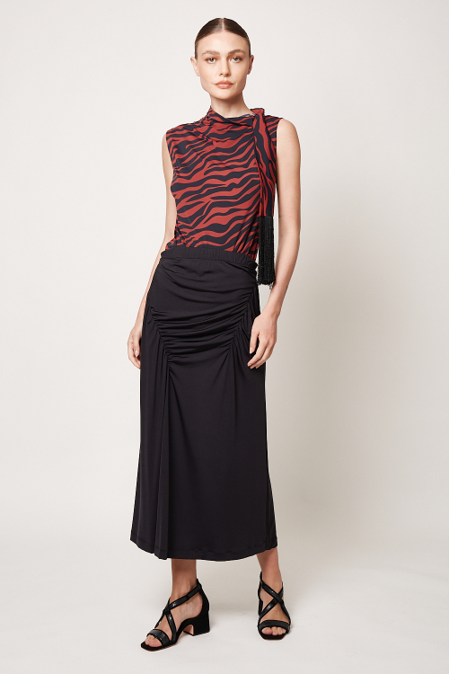 blusa jersey zebra com franja
