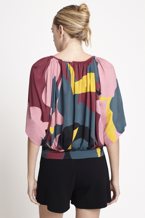 Fit — Blusa Jersey Vista Aérea Drapeada Com Cós