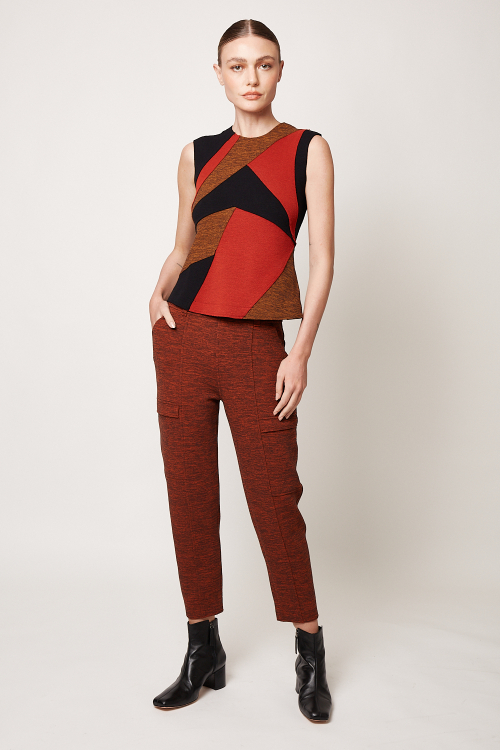 blusa bouclê patchwork