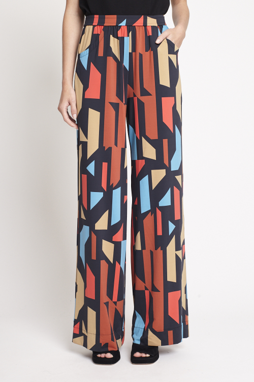 Fit — Pantalona Jersey Mosaico Com Bolso