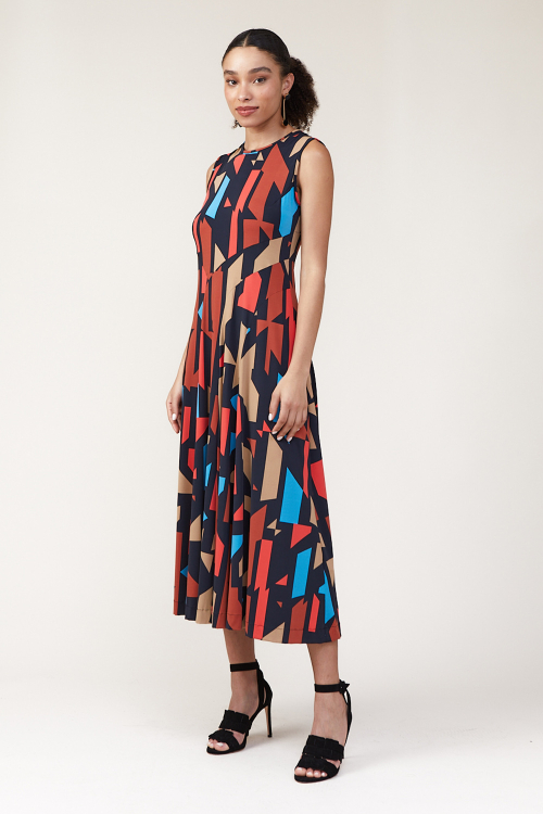 Fit — Vestido Jersey Mosaico Nesgas