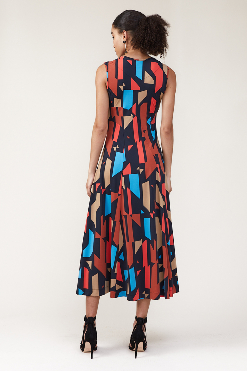 Fit — Vestido Jersey Mosaico Nesgas