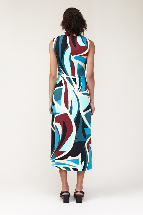 Fit — Vestido Jersey Parque Fenda No Ombro