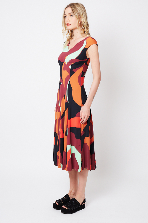 Fit — Vestido Jersey Vista Aérea Nesgas