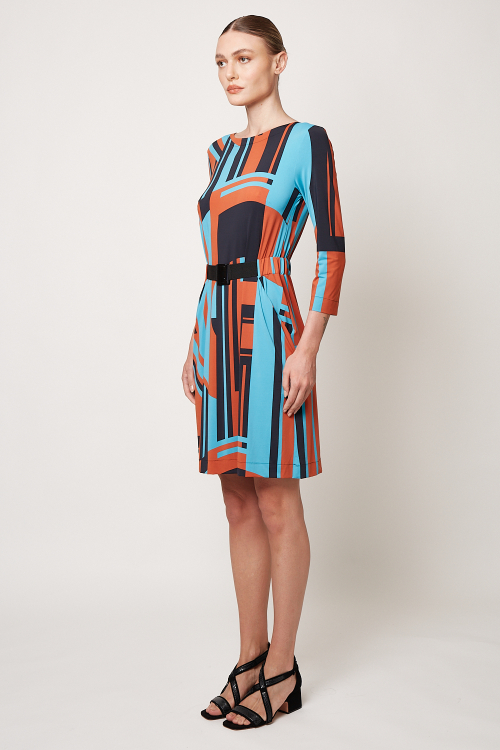 Fit — Vestido Jersey Tapeçaria Com Cinto