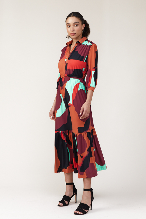 Fit — Vestido Jersey Vista Aérea Longo