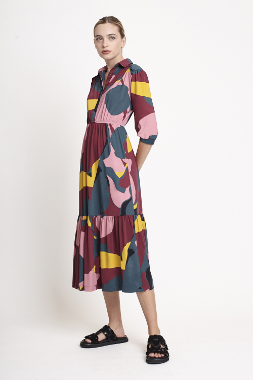 Fit — Vestido Jersey Vista Aérea Longo