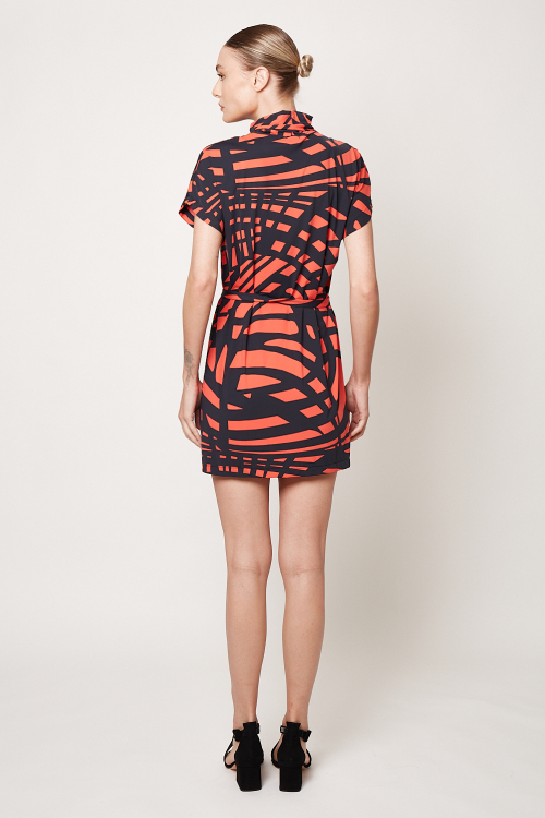 Fit — Vestido Jersey Espiral Manga Ampla