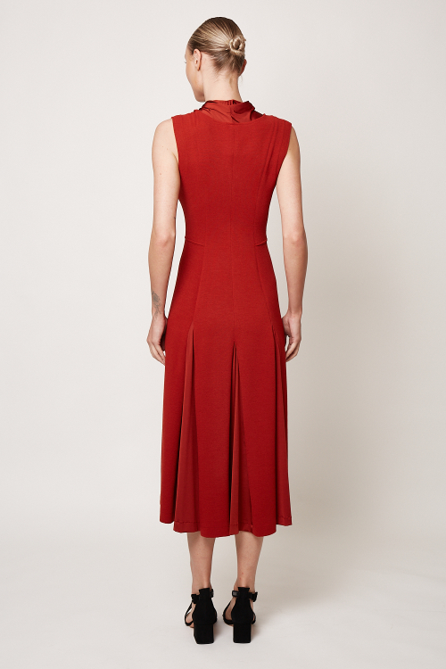 Fit — Vestido Bouclê Detalhes Jersey Liso
