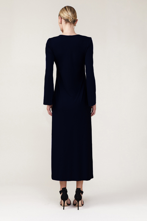Fit — Vestido Jersey Liso Reto Com Manga