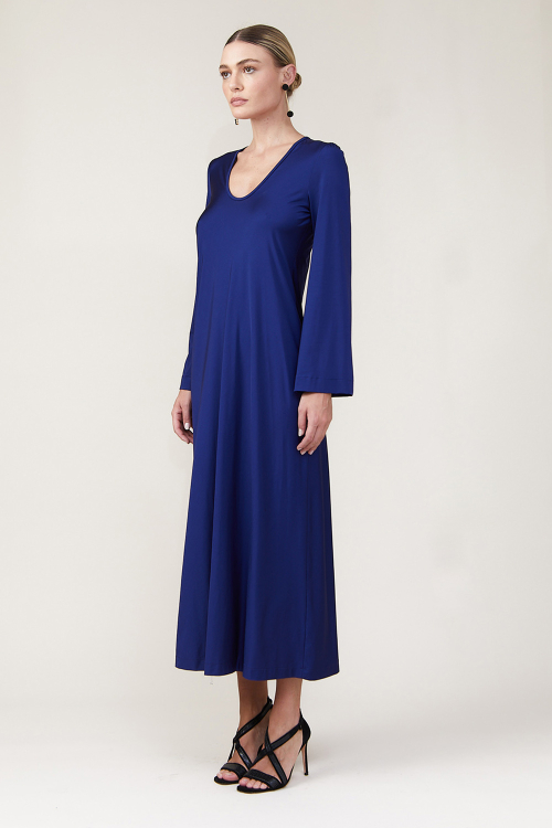 Fit — Vestido Jersey Liso Reto Com Manga