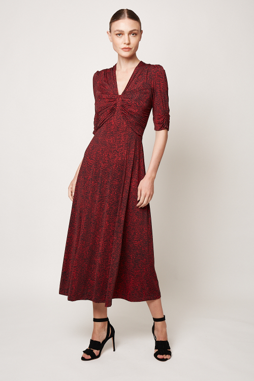 Fit — Vestido Jersey Drapeado Decote