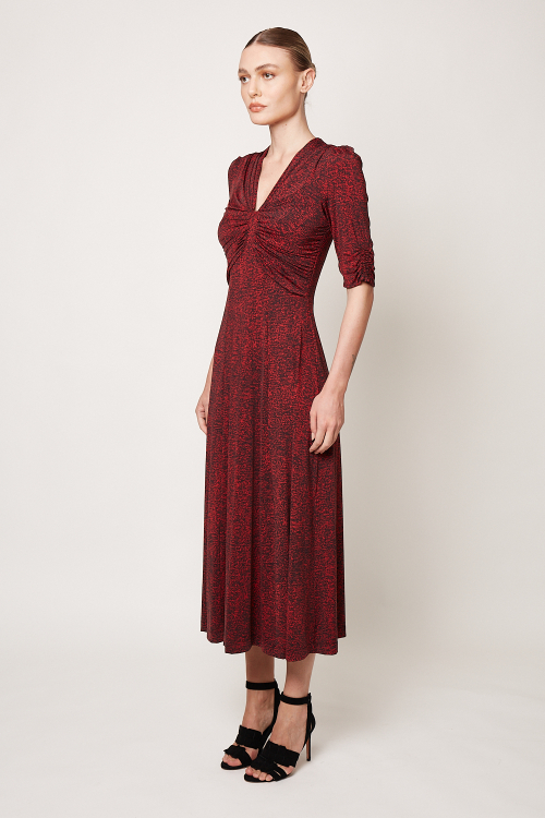 Fit — Vestido Jersey Drapeado Decote