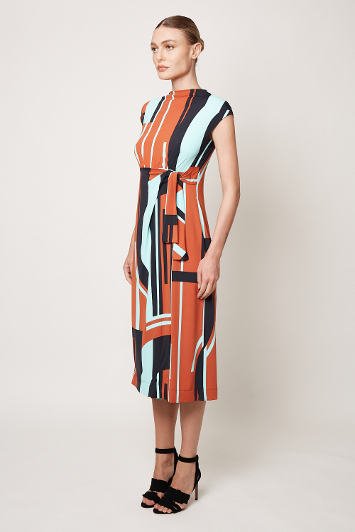 Fit — Vestido Jersey Tapeçaria Detalhe Cintura