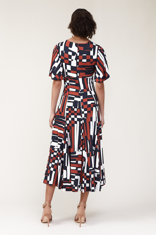 Fit — Vestido Jersey Labirinto Com Nesgas