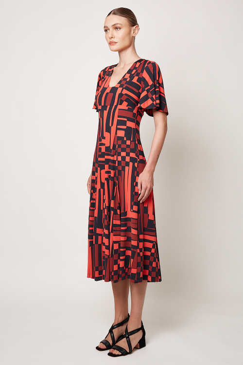 Fit — Vestido Jersey Labirinto Com Nesgas