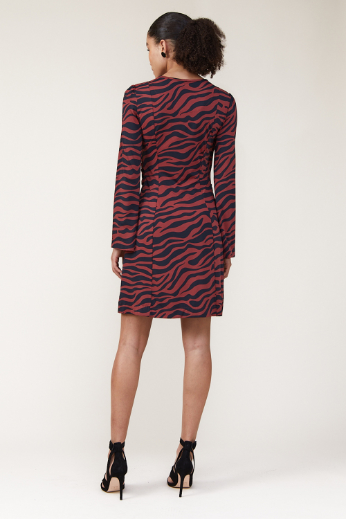 Fit — Vestido Jersey Zebra Detalhe Cintura
