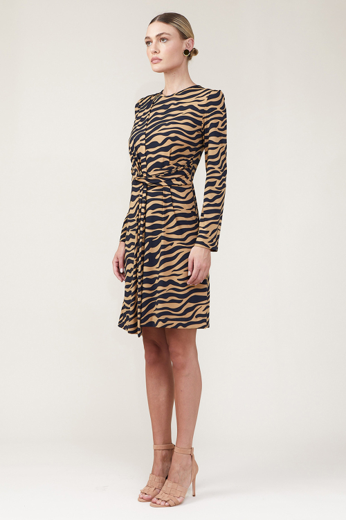 Fit — Vestido Jersey Zebra Detalhe Cintura