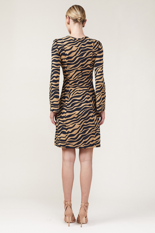 Fit — Vestido Jersey Zebra Detalhe Cintura
