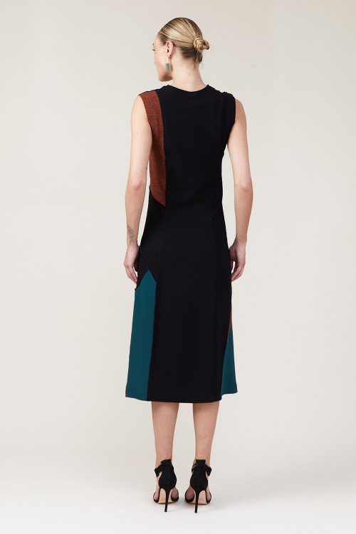 Fit — Vestido Bouclê Patchwork
