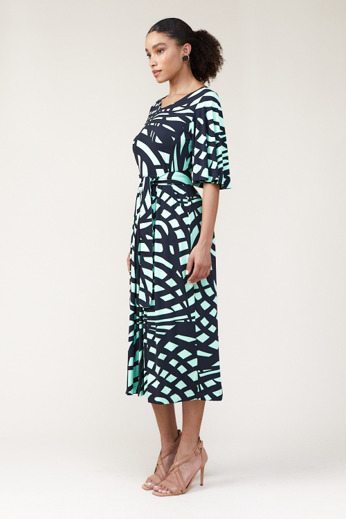Fit — Vestido Midi Jersey Espiral Com Faixa