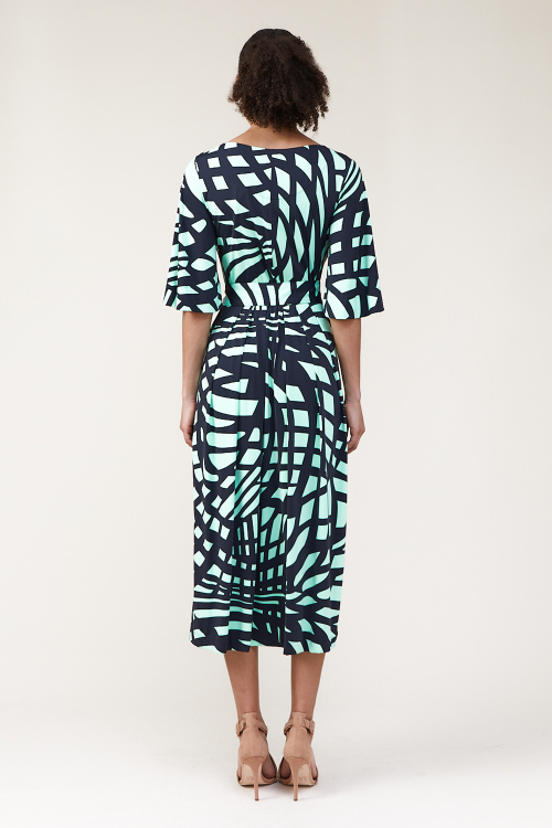 Fit — Vestido Midi Jersey Espiral Com Faixa
