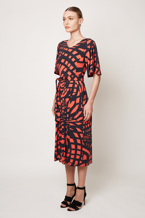Fit — Vestido Midi Jersey Espiral Com Faixa