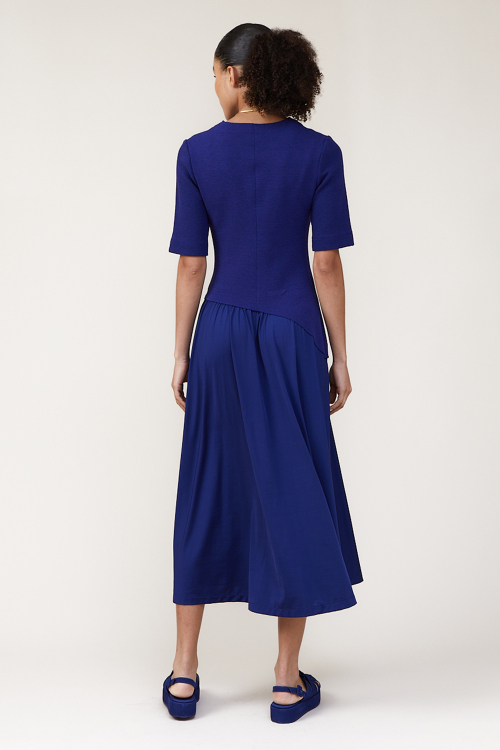 Fit — Vestido Bouclê E Jersey Liso
