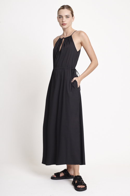 Fit — Vestido Tricoline Amarração Cintura