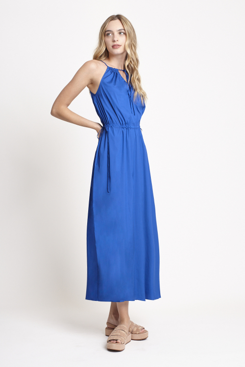 Fit — Vestido Tricoline Amarração Cintura