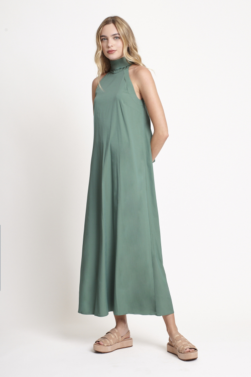 Fit — Vestido Tricoline Decote Laço