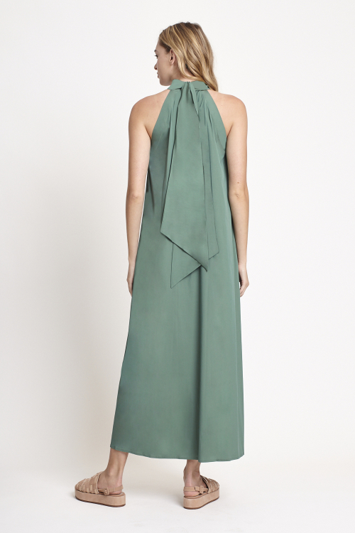 Fit — Vestido Tricoline Decote Laço