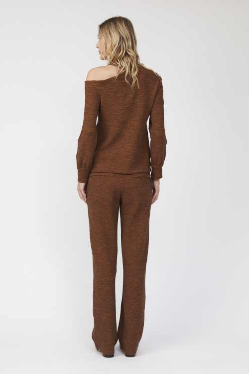 Fit — Blusa Bouclê Mescla Bicolor Ombro Á Mostra