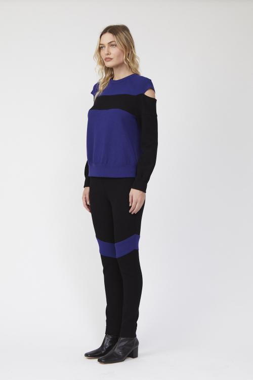 Fit — Blusa Bouclê Bicolor Decote Canoa