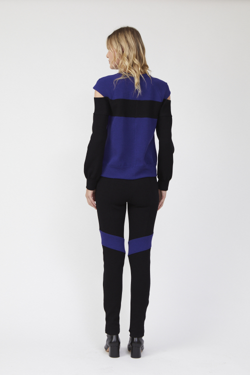 Fit — Blusa Bouclê Bicolor Decote Canoa