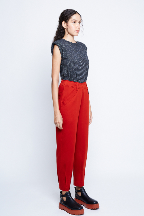 Fit — Blusa Algodão Listrado Com Ombreira