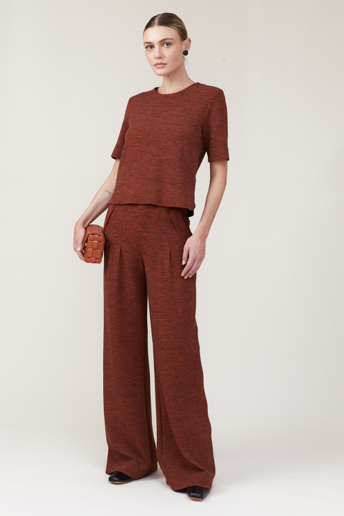 Fit — Calça Bouclê Mescla Com Prega