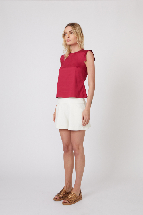 Fit — Blusa Tricoline Com Pregas